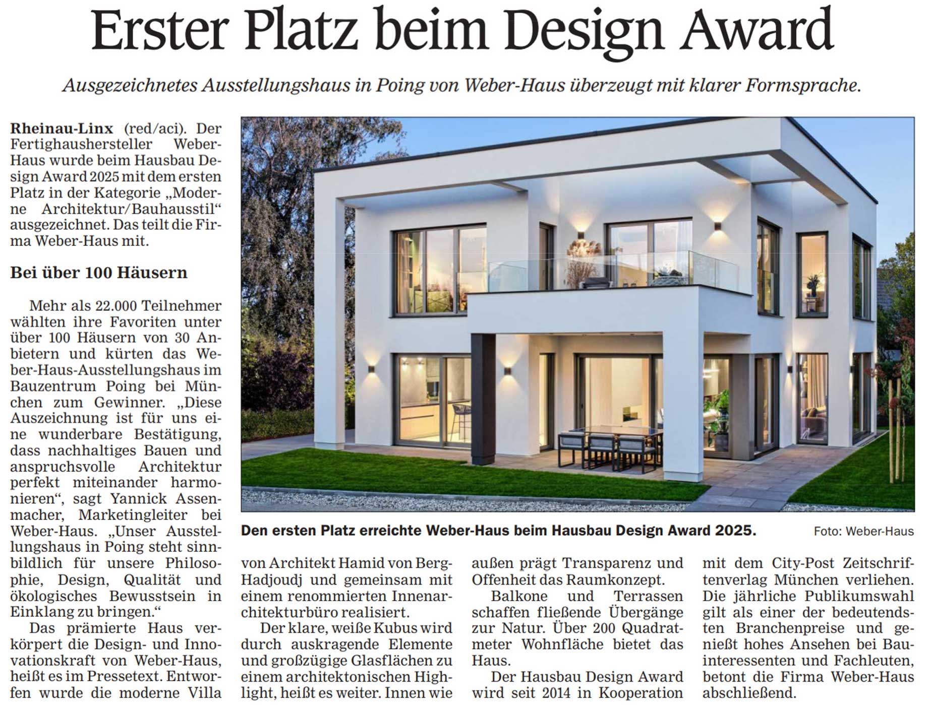 Erster Platz beim Design Award 2025